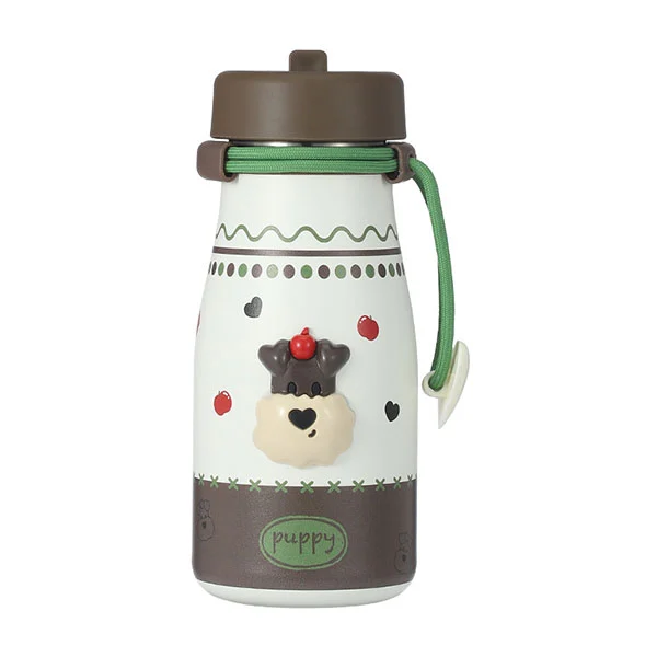 Rozsdamentes acél tejesüveg szalmával